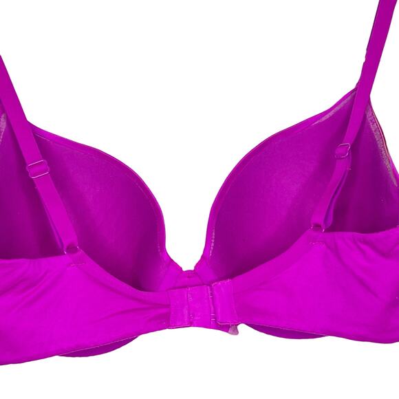 VICTORIA'S SECRET Lightly Lined Demi Bra Underwire Padded Fuchsia Pink Size 34DD - Picture 6 of 9